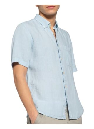 Marc O'polo Kurzarm-Hemd Regular Fit Aus Leinen blau