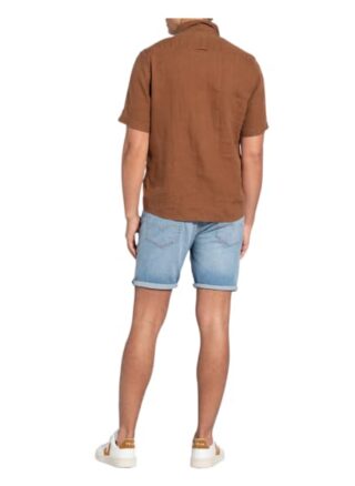 Marc O'polo Kurzarm-Hemd Regular Fit Aus Leinen braun