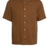 Marc O'polo Kurzarm-Hemd Regular Fit Aus Leinen braun