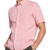 Marc O'polo Kurzarm-Hemd Regular Fit Aus Leinen pink