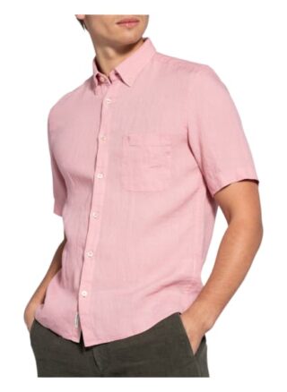 Marc O'polo Kurzarm-Hemd Regular Fit Aus Leinen pink