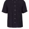 Marc O'polo Kurzarm-Hemd Regular Fit Aus Leinen schwarz