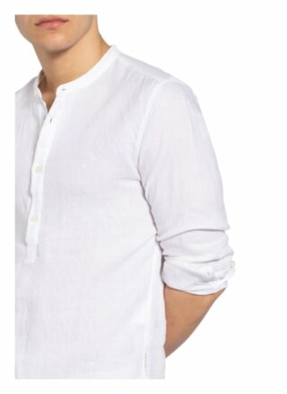 Marc O'polo Leinenhemd Slim Fit Mit Stehkragen weiss
