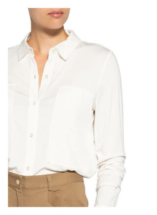 Marc O'polo Pure Hemdbluse Im Materialmix Mit Seide weiss