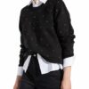 Max & Co. Sweatshirt Darai Mit Schmucksteinbesatz schwarz