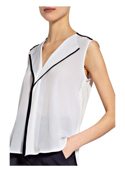 Max Mara Blusentop Mammola Im Materialmix weiss Max Mara Blusentop Mammola Im Materialmix weiss