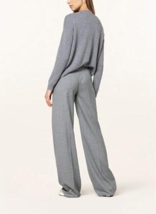 Max Mara Cashmere-Pullover Rodeo Mit Schmuckstein- Und Paillettenbesatz grau