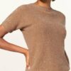 Maxmara Studio Kurzarm-Pullover Zama Mit Cashmere braun