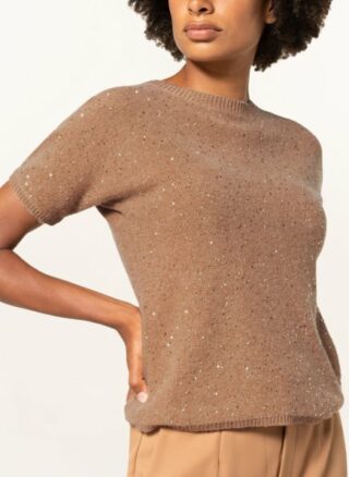 Maxmara Studio Kurzarm-Pullover Zama Mit Cashmere braun