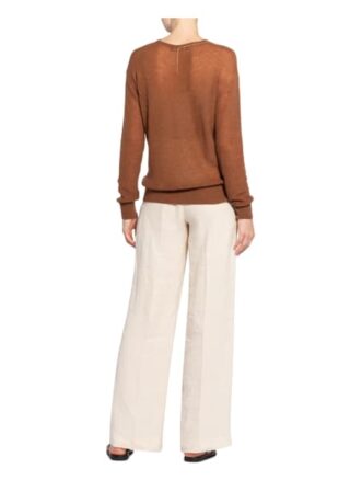Maxmara Studio Pullover Flint Mit Schmucksteinbesatz Und Mohair braun