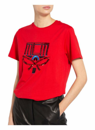 Mcm T-Shirt Mit Paillettenbesatz rot
