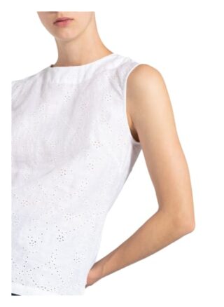 Mint & Mia Leinentop Mit Lochspitze weiss