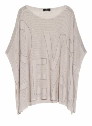 Monari Pullover Mit Schmucksteinbesatz grau