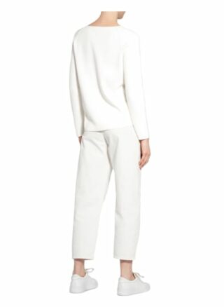 Monari Pullover Mit Schmucksteinbesatz weiss