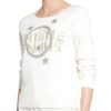 Monari Pullover Mit Schmucksteinbesatz weiss
