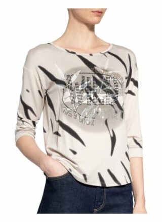 Monari Shirt Mit 3/4-Arm Und Schmucksteinbesatz beige