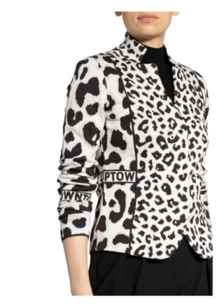 Monari Strickblazer Mit Schmucksteinbesatz grau