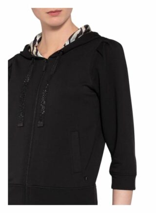 Monari Sweatjacke Mit 3/4-Arm Und Schmucksteinbesatz schwarz