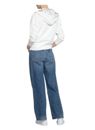 Monari Sweatjacke Mit Schmucksteinbesatz weiss