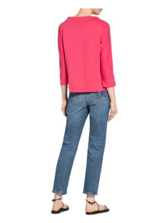 Monari Sweatshirt Mit 3/4-Arm Und Schmucksteinbesatz pink