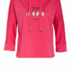 Monari Sweatshirt Mit 3/4-Arm Und Schmucksteinbesatz pink