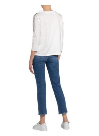 Monari Sweatshirt Mit Schmucksteinbesatz weiss