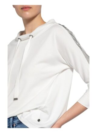 Monari Sweatshirt Mit Schmucksteinbesatz weiss
