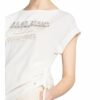Monari T-Shirt Im Materialmix weiss