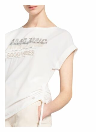Monari T-Shirt Im Materialmix weiss