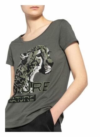 Monari T-Shirt Mit Schmucksteinbesatz gruen