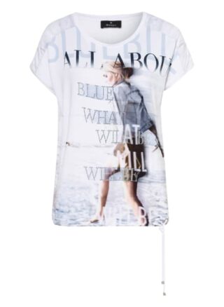 Monari T-Shirt Mit Schmucksteinbesatz weiss