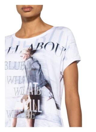 Monari T-Shirt Mit Schmucksteinbesatz weiss