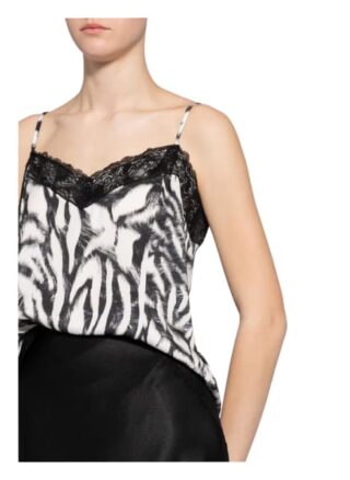 Monari Top Mit Spitzenbesatz schwarz