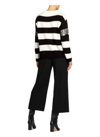 More & More Pullover Mit Spitzenbesatz schwarz