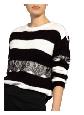 More & More Pullover Mit Spitzenbesatz schwarz