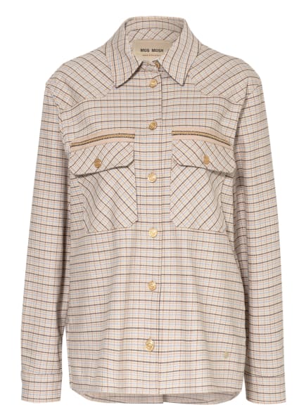 Mos Mosh Overshirt Mit Glitzergarn beige Mos Mosh Overshirt Mit Glitzergarn beige