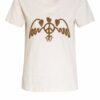 Mos Mosh T-Shirt Royal Mit Schmuckperlenbesatz weiss