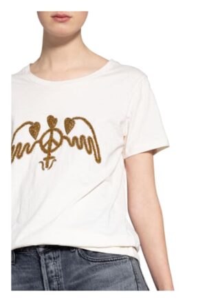 Mos Mosh T-Shirt Royal Mit Schmuckperlenbesatz weiss
