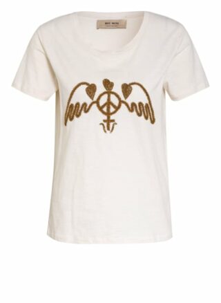 Mos Mosh T-Shirt Royal Mit Schmuckperlenbesatz weiss