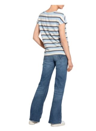Mos Mosh T-Shirt Scarlett Mit Leinen blau