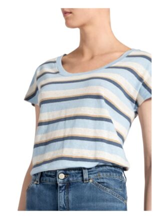 Mos Mosh T-Shirt Scarlett Mit Leinen blau