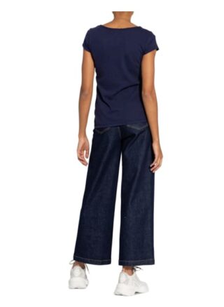 Mos Mosh T-Shirt Troy Mit Leinen blau