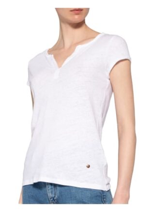 Mos Mosh T-Shirt Troy Mit Leinen weiss