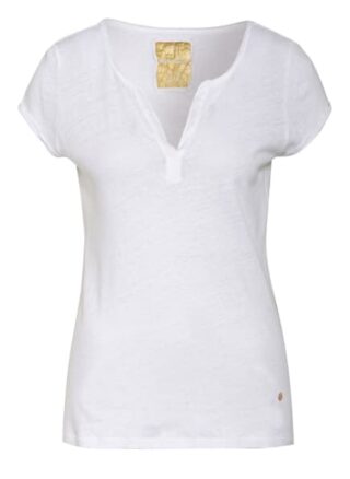 MOS MOSH Troy T-Shirt mit Leinen Damen, Weiß