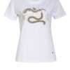 Mos Mosh T-Shirt Vee Mit Schmucksteinbesatz weiss