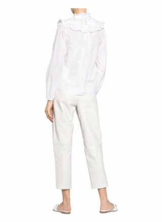 Mrs & Hugs Bluse Mit Seide Und Rüschenbesatz weiss