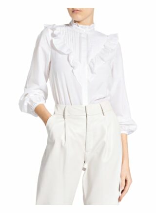Mrs & Hugs Bluse Mit Seide Und Rüschenbesatz weiss