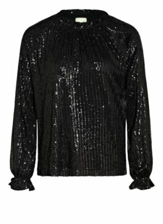 Mrs & Hugs Blusenshirt Mit Paillettenbesatz schwarz