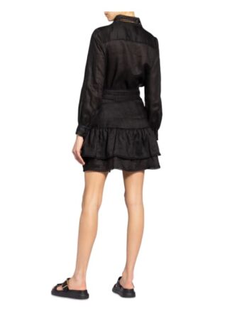 Mrs & HUGS Leinenbluse Damen, Schwarz