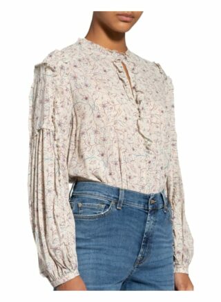 Munthe Blusenshirt Sakado Mit Glitzergarn beige